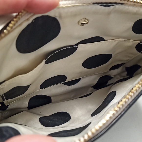 Kate Spade Black Ivory Saffiano Leather Crossbody Bag gold hardware - Picture 4 of 6